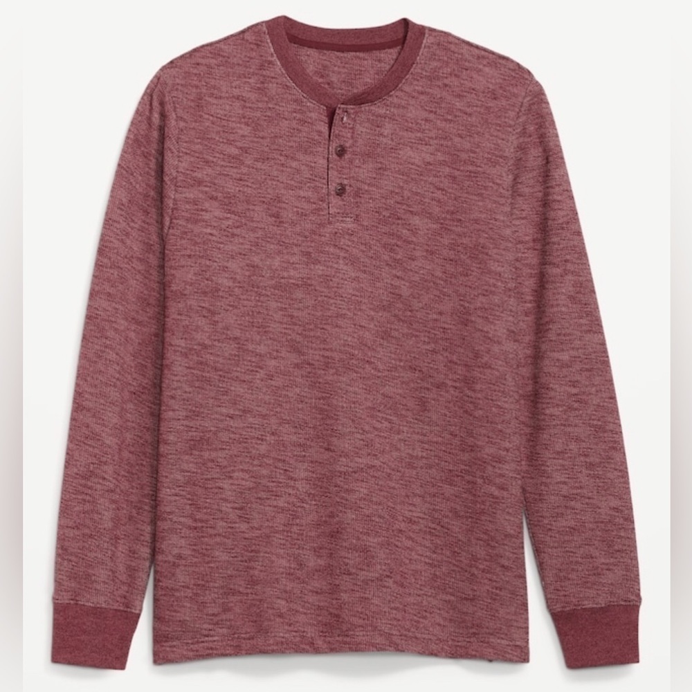 NWT! Cozy-Knit Long-Sleeve Henley T-Shirt for Men - Size XXL
